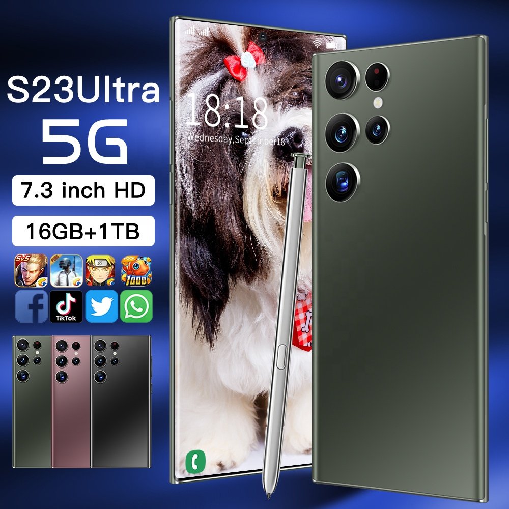 2023 Hot Selling S23 ULTRA Original 12gb+512gb Double Sim Card 6800mAh Android 13.0 Cell Gaming Phone Smart Mobile Phone